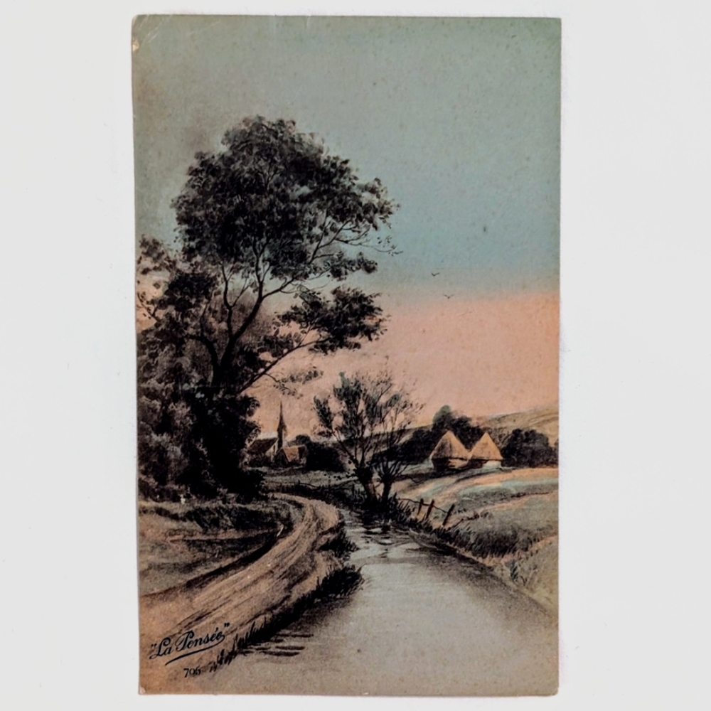 French 1918 La Pensée 705 Scenic Countryside Postcard Gilbert Baudinière